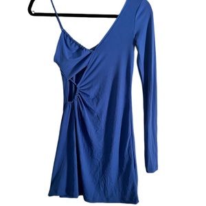 Blue One Shoulder Cutout Mini Size S